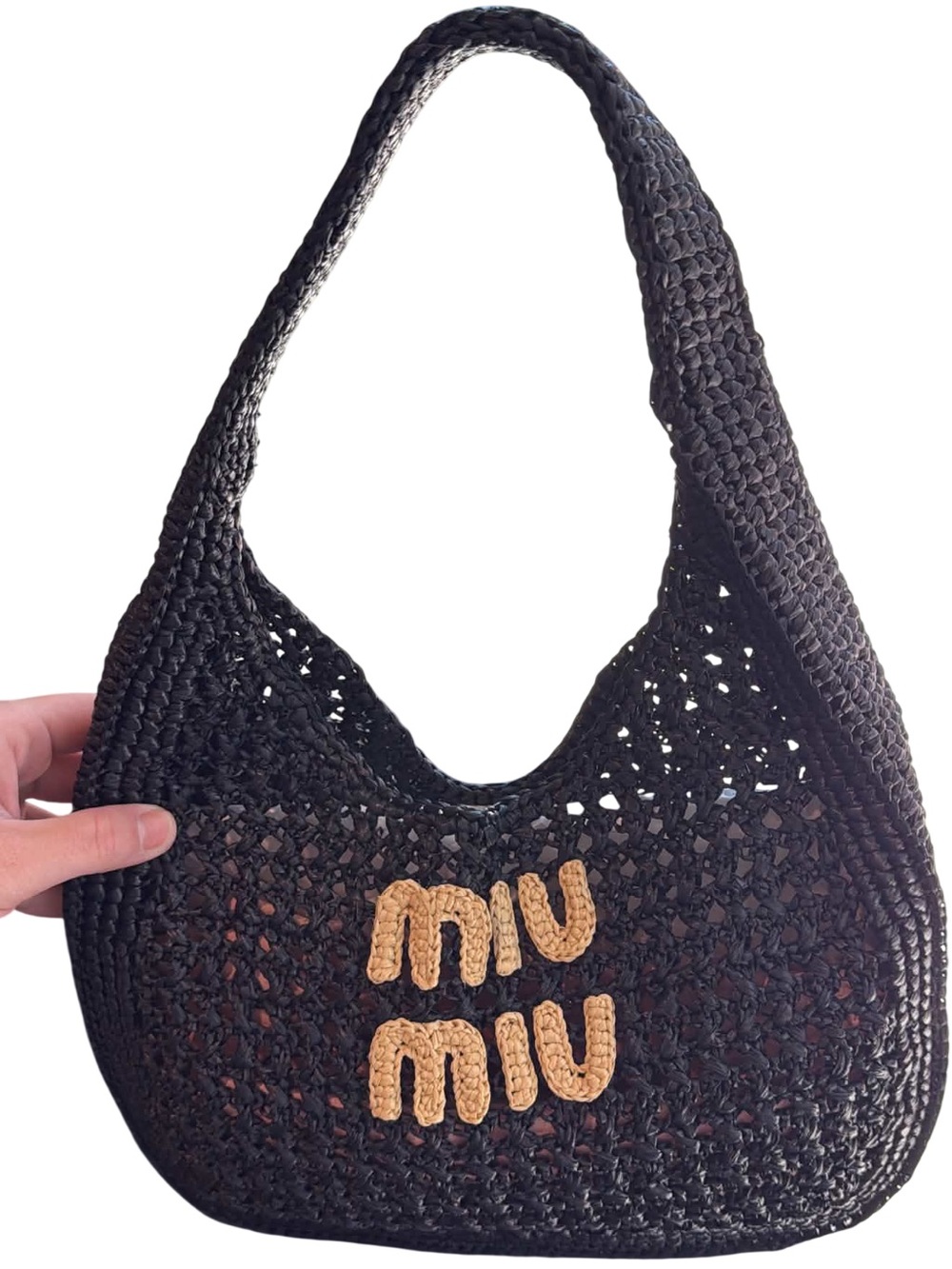 Miu Miu Raffia Hobo Bag
